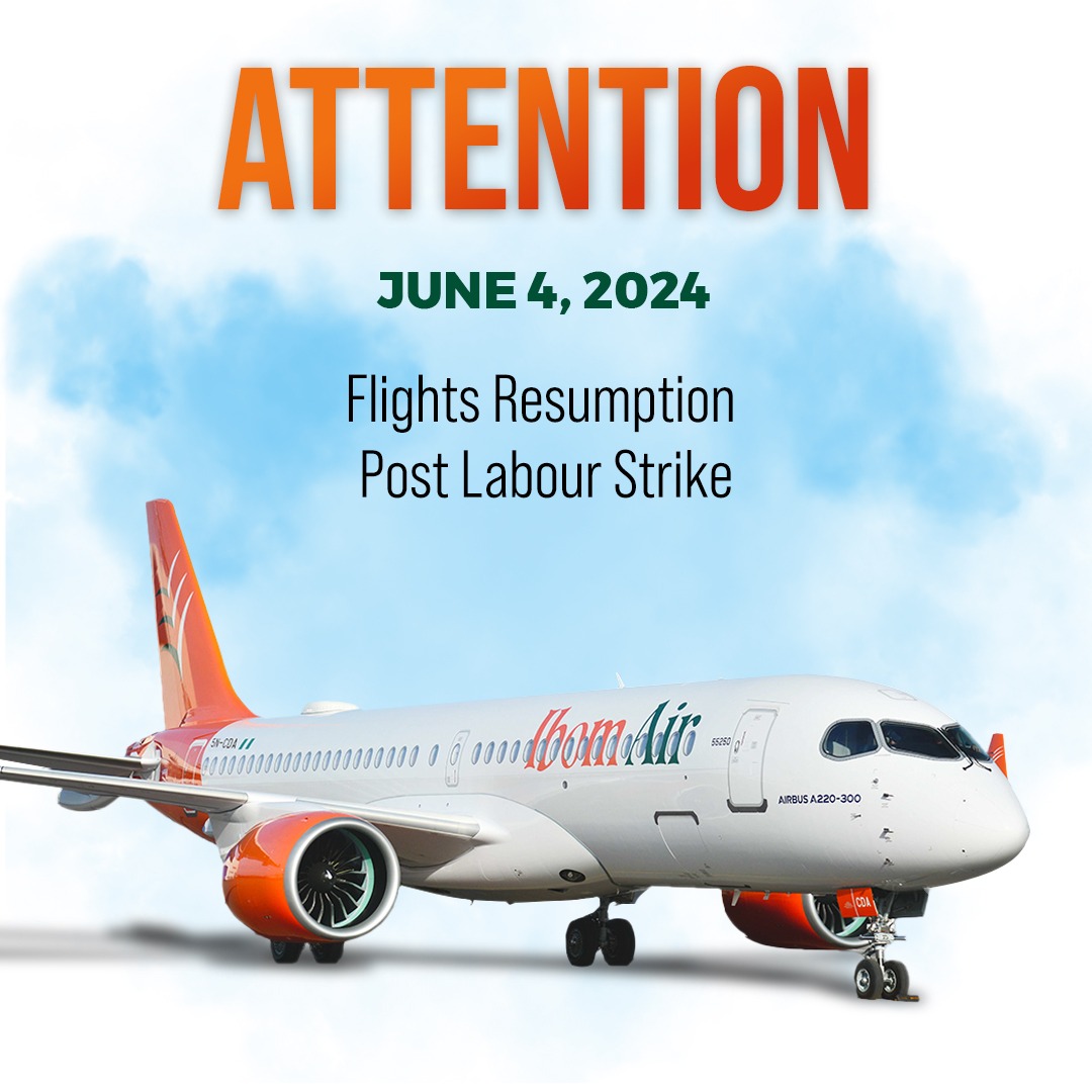 ibomairlines's tweet photo. June 4, 2024

Flight Resumption Post Labour Strike

We are pleased to announce that Ibom Air will resume flight operations today to begin catching up on the backlog.

However, we will only operate flights from Lagos to Accra and back, Lagos to Abuja &amp; back, Lagos to Uyo &amp; back https://t.co/T9Oetrt4Ca