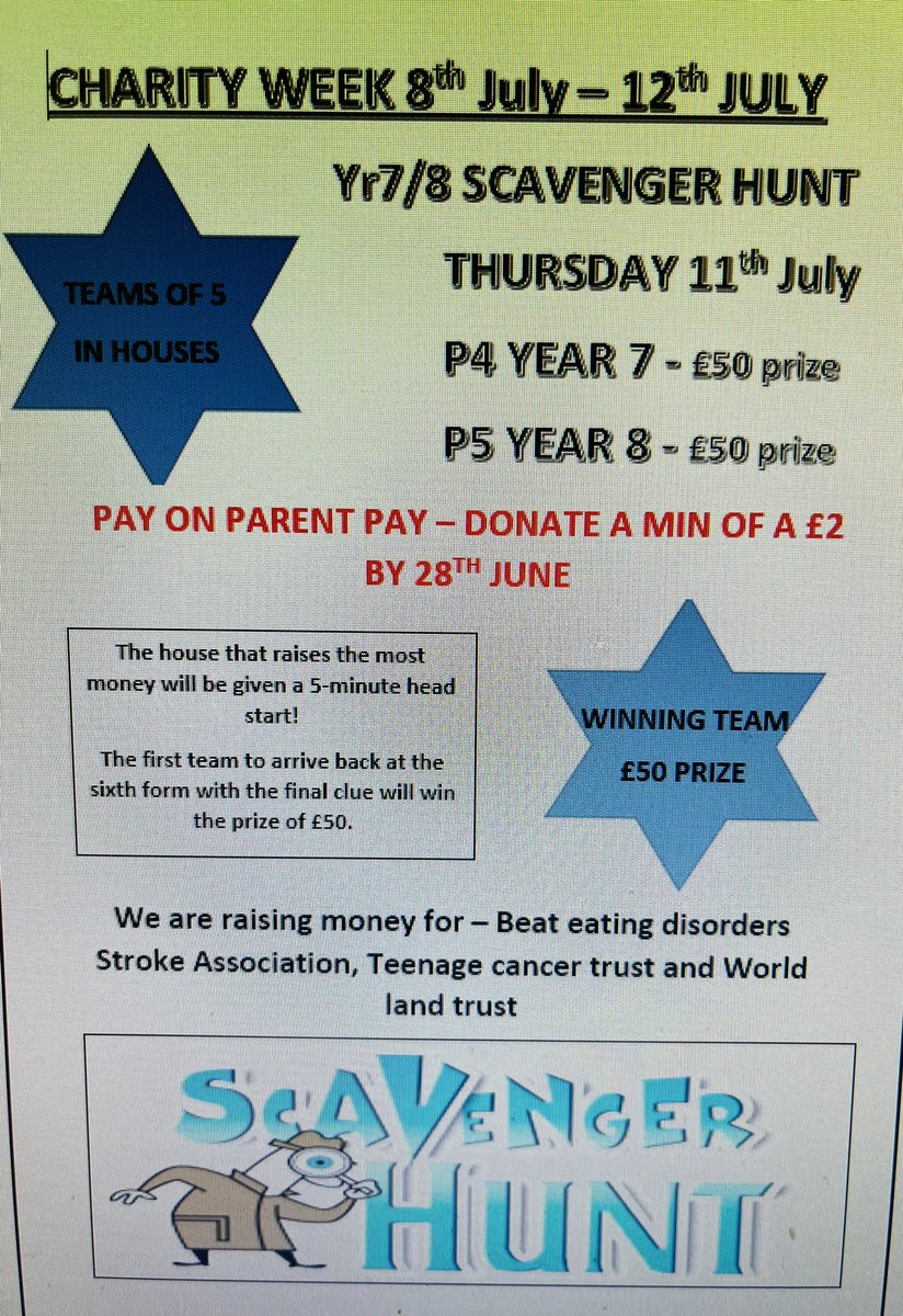 Excited for Charity week - organised and run by sixth form students. More information to follow for other events #BestofBoswells