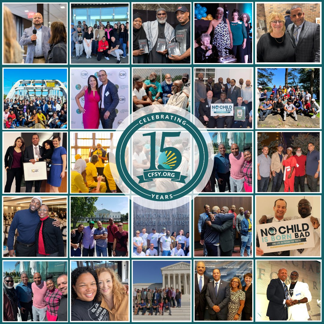 theCFSY's tweet photo. This year, we are celebrating 15 years of the CFSY! 🎉 Since our founding in 2009, we have had countless victories and triumphs. But the work isn't over, as we will continue to fight to ensure that all children facing extreme sentences have an opportunity for freedom. https://t.co/uO4Q6PaoT3