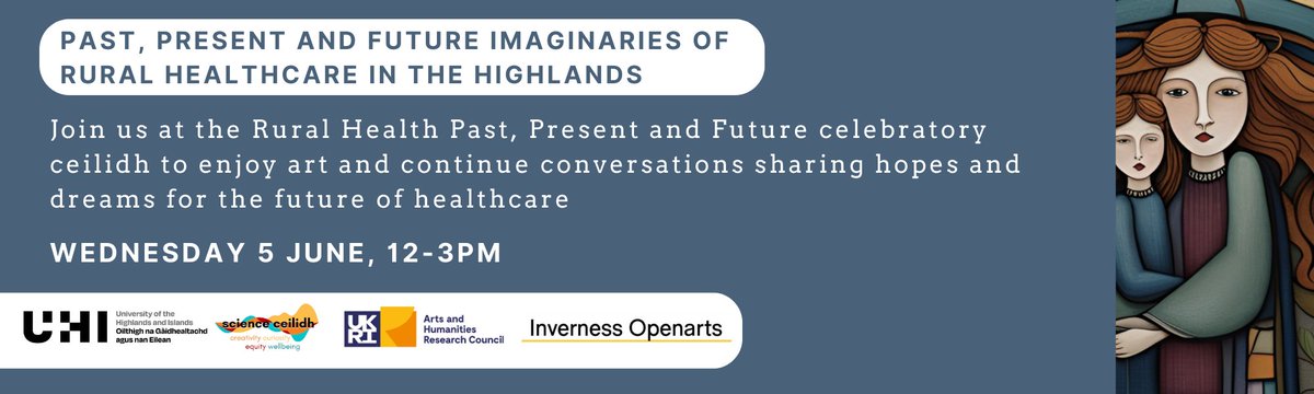 UHI_Inverness's tweet photo. Our psychology lecturers and students have been involved in a six-month long Rural Health, Past Present and Future programme that will be celebrated at Inverness Creative Academy on Wednesday, June 5, from 12pm to 3pm. Come along!
#UHIinverness #ThinkUHI #ruralheathcare https://t.co/ec4omdlPjQ