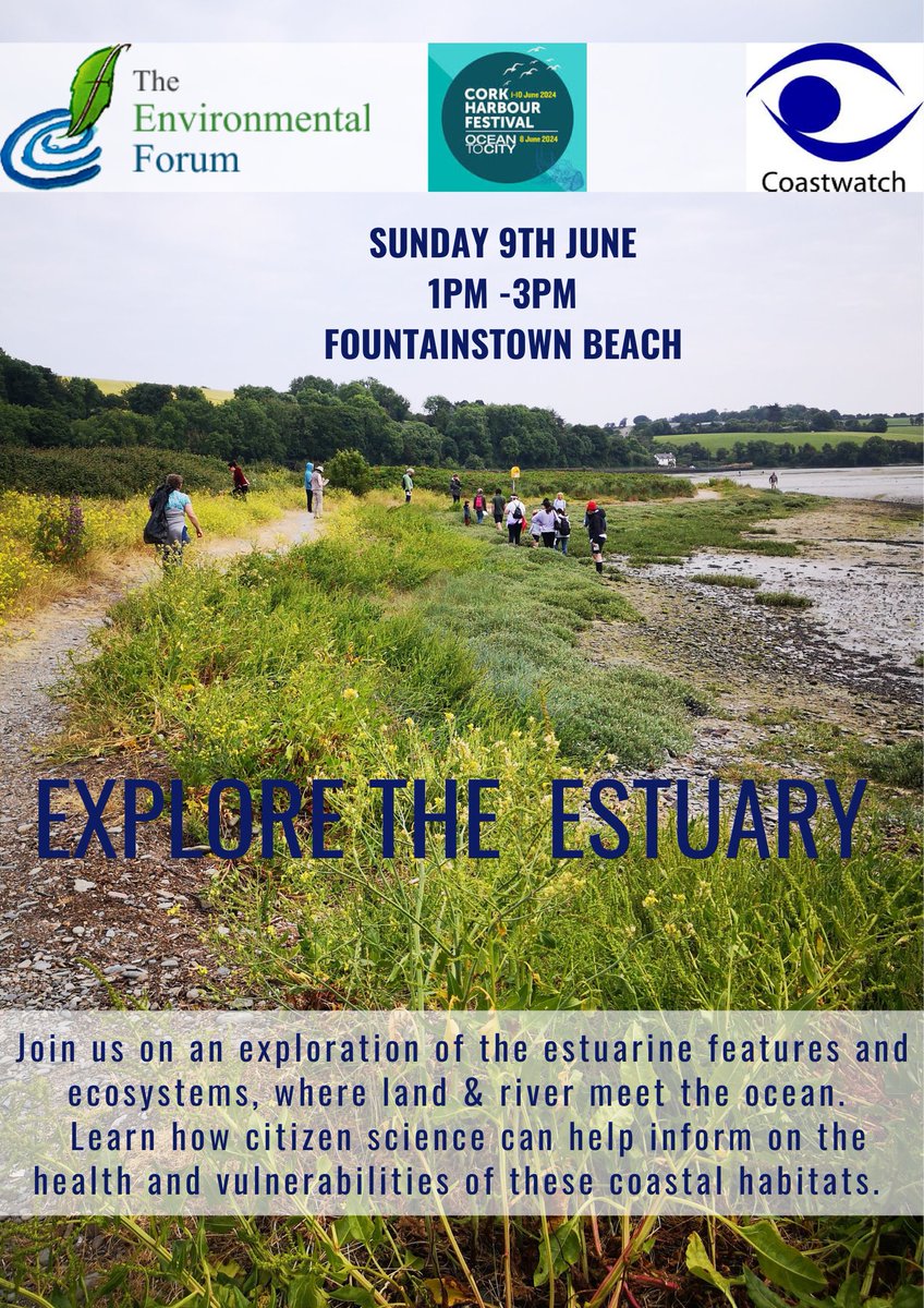 EnvironForum's tweet photo. Delighted to be joined by @KarinDubsky  @coastwatch_ire for this explore of the diverse habitats and species at Fountainstown Beach on Sunday. Part of the @CorkHarbourFest programme &amp; a celebration of @WorldOceansDay @OneGreenVillage @corkharbour @CorkCoCoBeachLG @echolivecork https://t.co/BhKFEssO0H