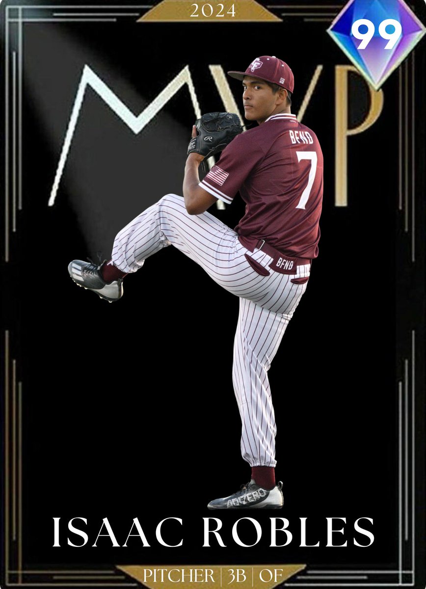⭐️2024 17-6A District MVP⭐️

Isaac Robles | So | Pitcher/3B/Outfielder