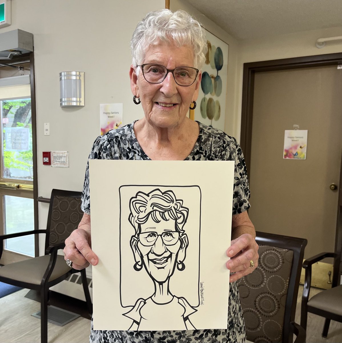 hilaurel's tweet image. It’s SENIORS WEEK and yesterday I got to draw these fantastic folks (and others). If you’re lucky enough to have a senior in your life, give them a call of a visit. #yeg #SeniorsWeek #family #friends #art #cartoon #caricature #EventPlanning