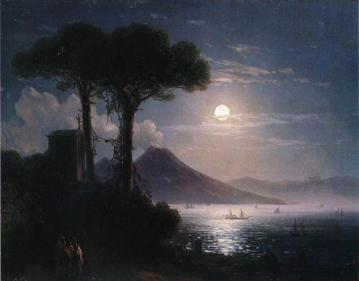 robertis_emilia's tweet photo. Mi allontanai verso il cancello, per ammirare la luna che si alzava sulla scura Posillipo, tra nubi bianche nel cielo turchino di Napoli, e anche per non farmi sentire piangere.

#IlCardilloAddolorato/24
Anna Maria Ortese

#VentagliDiParole

Ivan Aivazovskin
Baia di Napoli https://t.co/RxKGAbo9PQ