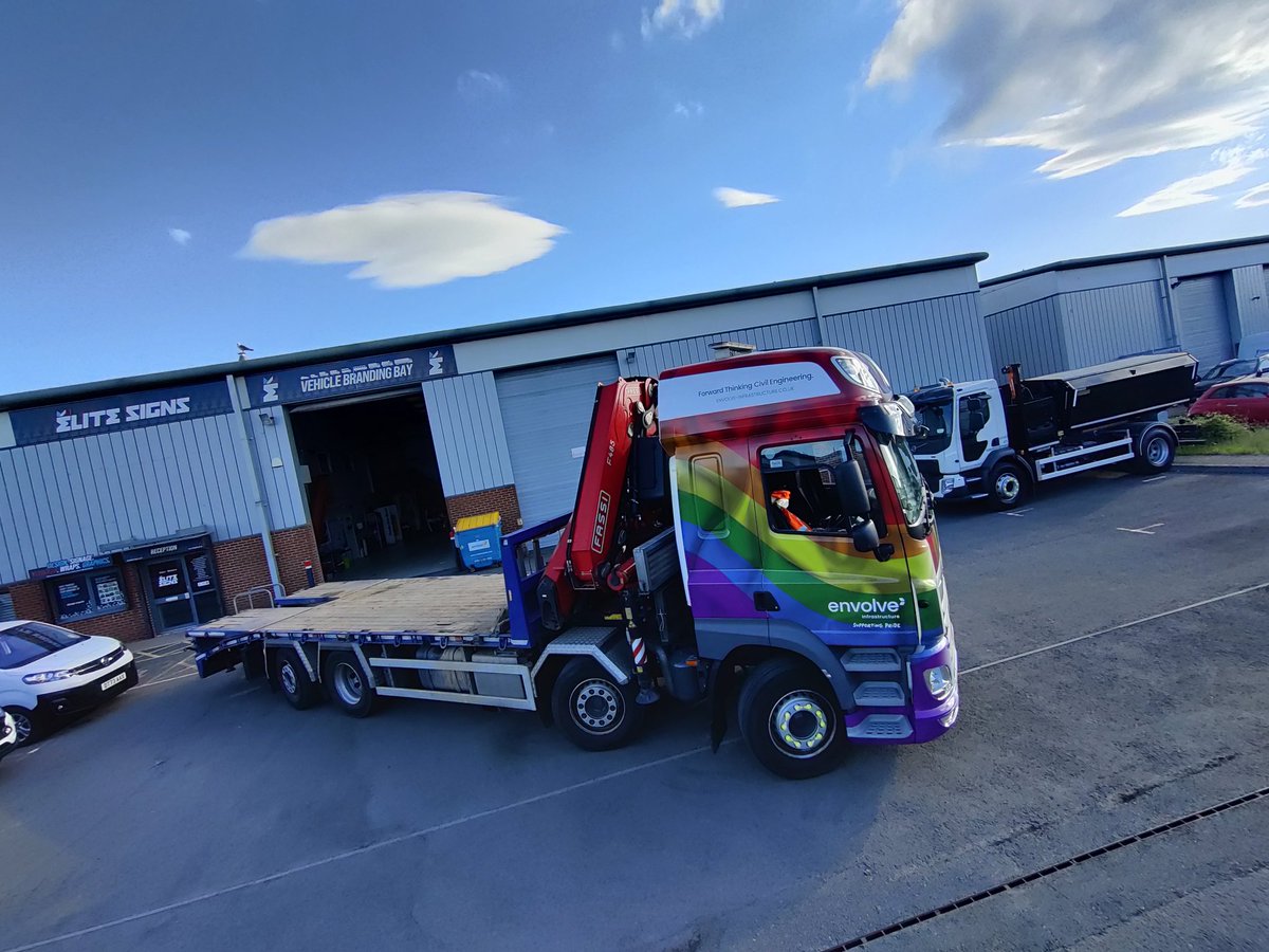 EliteSigns's tweet photo. We're proud to support #envolve as they begin their celebration of #Pridemonth with this fantastic looking full @DAFTrucksUK #truckwrap which our design team created which promotes #inclusion.
Keep an eye out for this #truck out on the roads of #Wales & #southwest https://t.co/BnSXuK1gy0