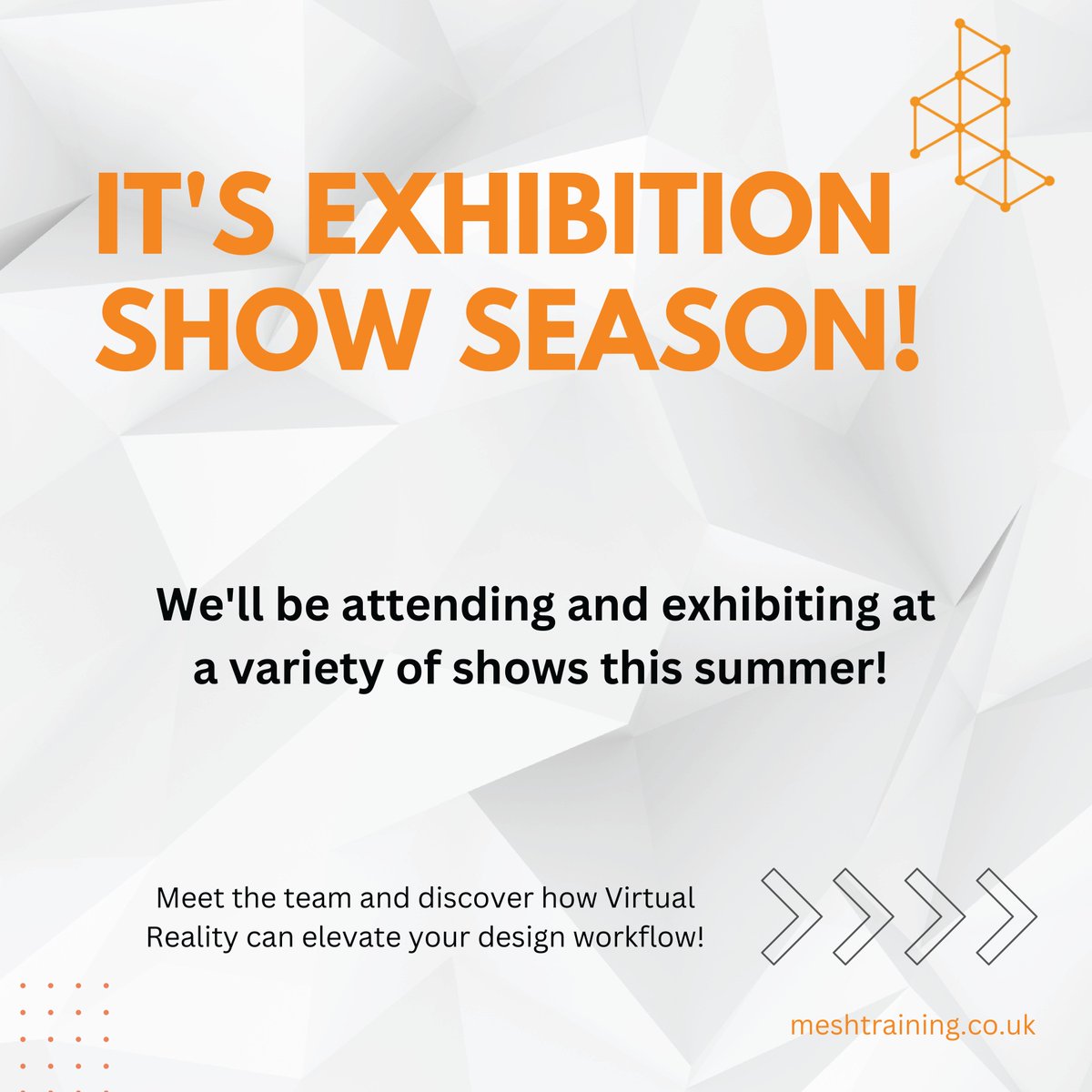 Meshtrainingltd's tweet photo. We'll be exhibiting and visiting a series of exhibition shows over the next few months to meet the next generation of designers, connect with industry and showcase the capabilities of VR within the design workflow. 

#brightsparks #gravitysketch #newdesigners #designandtechnology https://t.co/t9id0mKzca