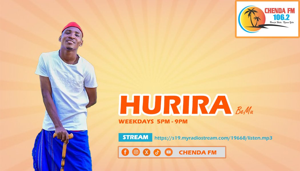 ChendaFm's tweet photo. Sonjerani husikize na huburiudike na vibe ra chipwehu amidzi ukiwa nami @iam_bemu001  Mr Uchonyi Ughali. Unasikika #Hurira kombola mtaa wani?

Skiza Show Online 👇https://t.co/Z5ERWxTo3i https://t.co/J8Hm2ixCSD