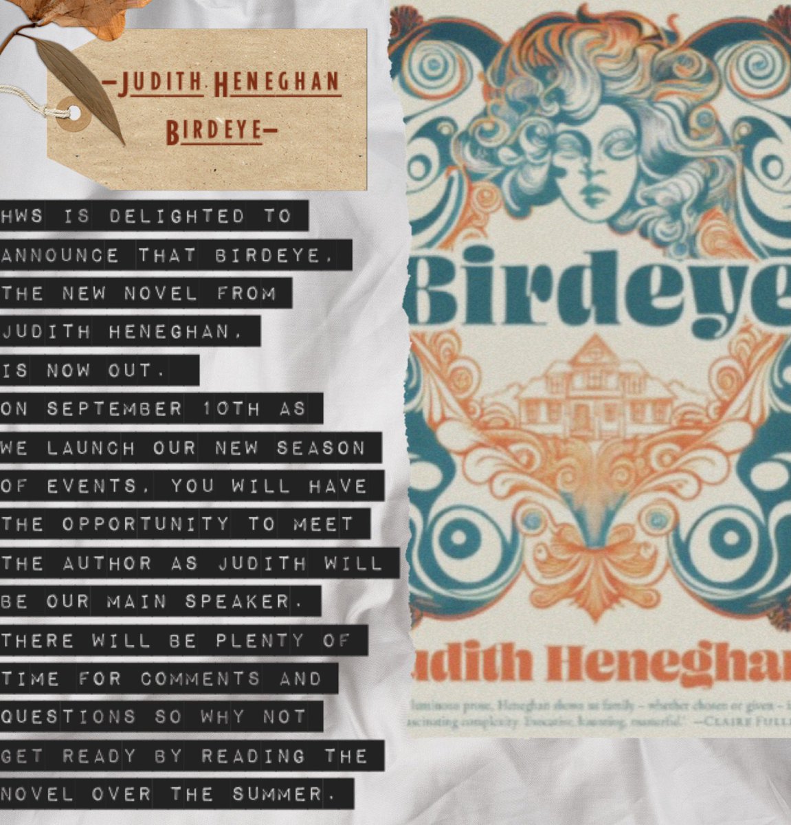 Judith Heneghan’s ‘Birdeye’ is now out and will appear in our upcoming new season! 

#academia #literature #writerslife #writerscommunity #winchester #hampshire #books #authorlife #authorcommunity