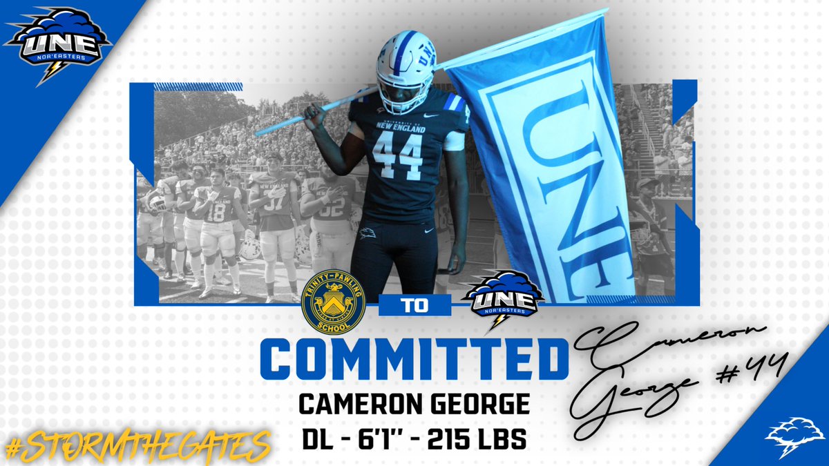 University of New England Football (@unefootball) on Twitter photo The final day of Class of 2โฃ0โฃ2โฃ8โฃ Introductions is all about our 6โฃ guys from outside of New England! This first guy brings some serious speed to our DL. A Long Island-native & graduate of Trinity-Pawling (<a href="/TPridefootball/">Trinity-Pawling Football</a>), we welcome Cameron George (<a href="/Cameron9135/">Cameron George</a>)! ๐ฉ๏ธ๐ #STG The final day of Class of 2โฃ0โฃ2โฃ8โฃ Introductions is all about our 6โฃ guys from outside of New England! This first guy brings some serious speed to our DL. A Long Island-native & graduate of Trinity-Pawling (<a href="/TPridefootball/">Trinity-Pawling Football</a>), we welcome Cameron George (<a href="/Cameron9135/">Cameron George</a>)! ๐ฉ๏ธ๐ #STG