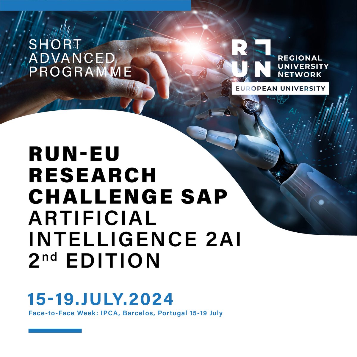 🎓 Calling all students! SAP RESEARCH CHALLENGE IN ARTIFICIAL INTELLIGENCE 2AI – 2nd edition 15–19 July 2024 🇵🇹 Politécnico do Cávado e Ave +INFO: bit.ly/SAP_Research_A… #run_eu #run_eu_sap
