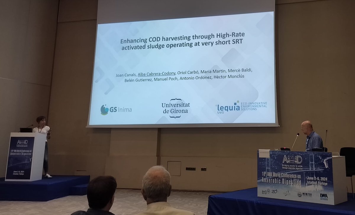 hecmonc's tweet image. Today at #AD18, @_AlbaCC 👏presented the study on HRAS process, improving the efficiency 📈 of CAS system while reducing costs 📉💶due to a higher COD harvested than in Primary Clarifier.@LEQUIA_UdG @GsInima @UdGRecerca