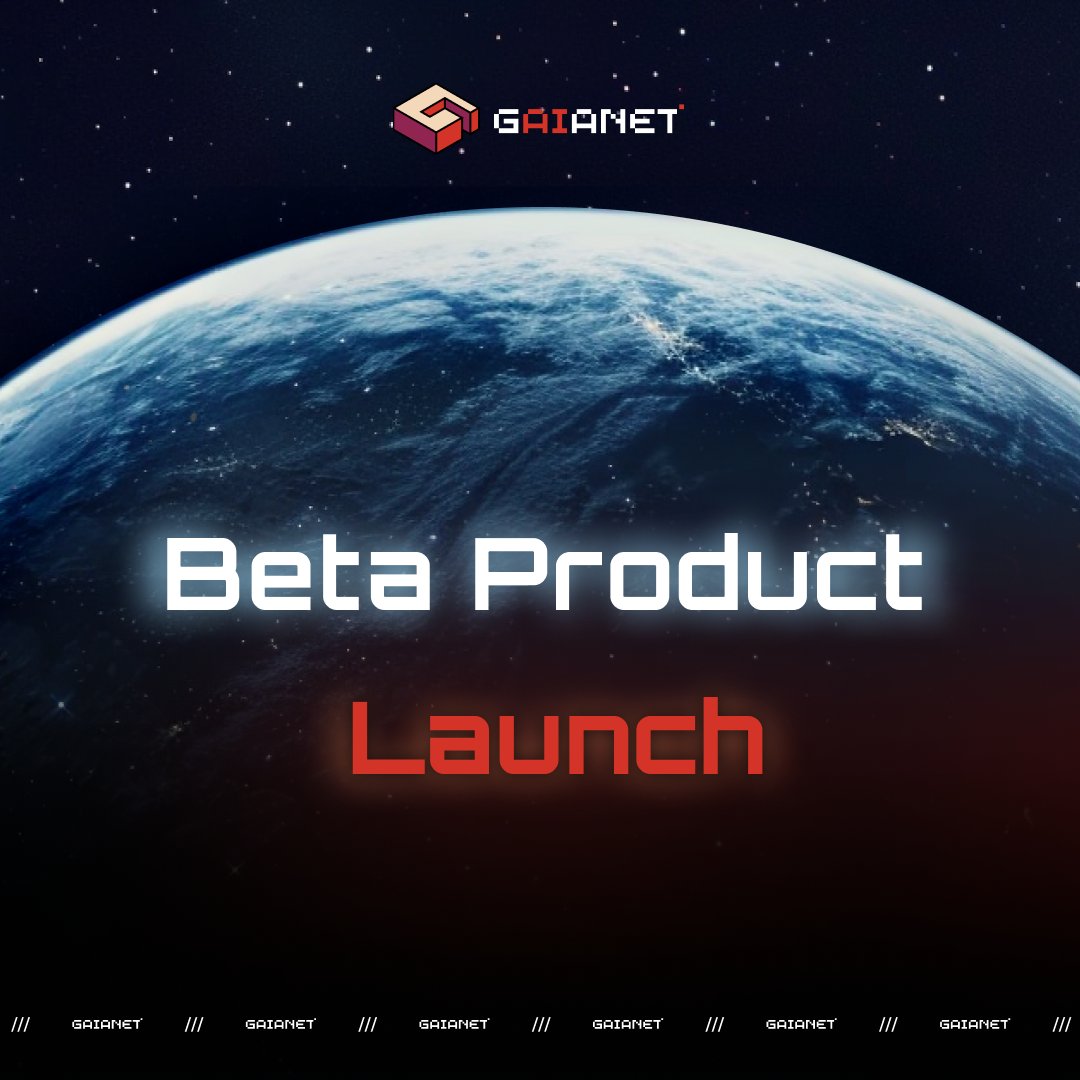 Gaianet_AI's tweet photo. We're thrilled to announce the launch of GaiaNet's Beta product this June 4th.

Following a highly successful Alpha phase, we invite our community to join us in shaping the future of decentralized AI.

🌐 The Beta release simplifies node setup, making it easy for everyone to join the GaiaNet ecosystem. You can now effortlessly integrate and start benefiting from decentralized AI.

🔗 Ready to set up your node? Get started here: https://t.co/fwKP2GnqrX

This Beta launch is not just a milestone for us but a leap towards a more equitable AI future. Join us to redefine AI accessibility and innovation.

Full details: https://t.co/knOQVNP1s4

#GaiaNetBeta #DecentralizedAI