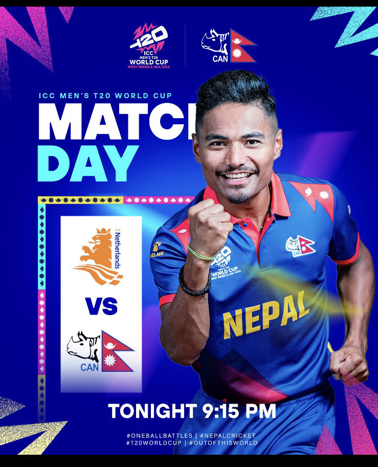 नेपाल क्रिकेट टिमलाई विश्वकप क्रिकेट २०२४ को पहिलो खेलमा सफलताको शुभकामना