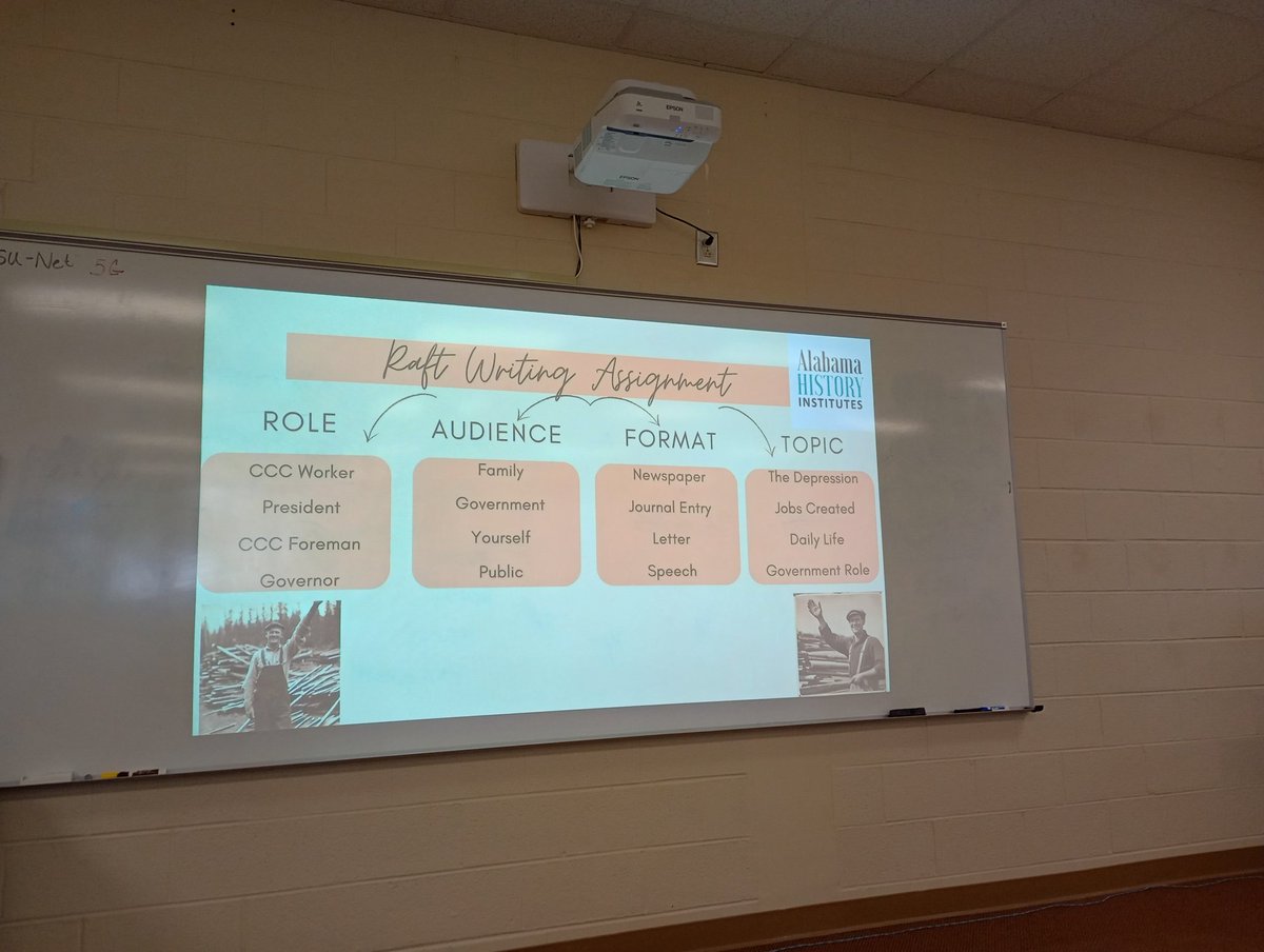 Looking forward to learning new strategies to use with students at #AHIAnniston2024. Using the RAFT method for writing, I did a journal entry for a young man working for the CCC at Mt. Cheaha.