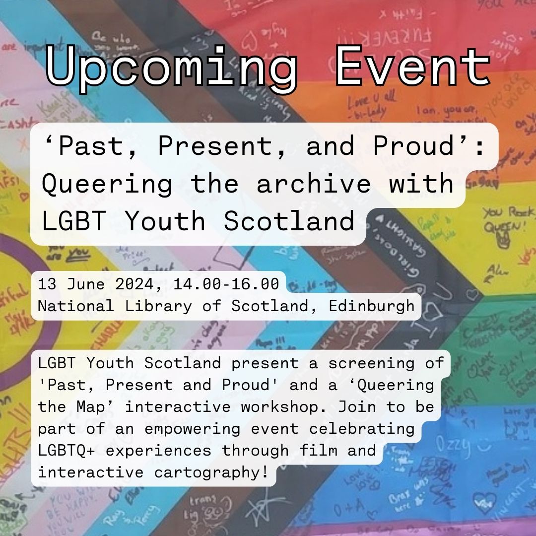 This Pride Month we are spotlighting some of Scotland's LGBTQ+ archives. Throughout the month we will showcase each of them and tell you a bit about their collection and what they do.

Today we want to highlight the (Un)seen (Un)heard project. 

lgbtyouth.org.uk/unseen-unheard/