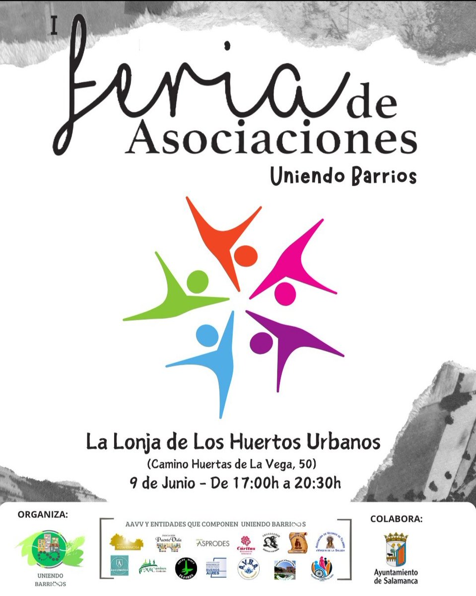 CeipLazarillo's tweet photo. No te pierdas todo lo que hemos preparado en la 1ªFeria de  Asociaciones UNIEND♾️ BARRIOS. Una forma estupenda de pasar la tarde del domingo: haciendo barrio.
¡Os esperamos! https://t.co/EgpkpjlFbt