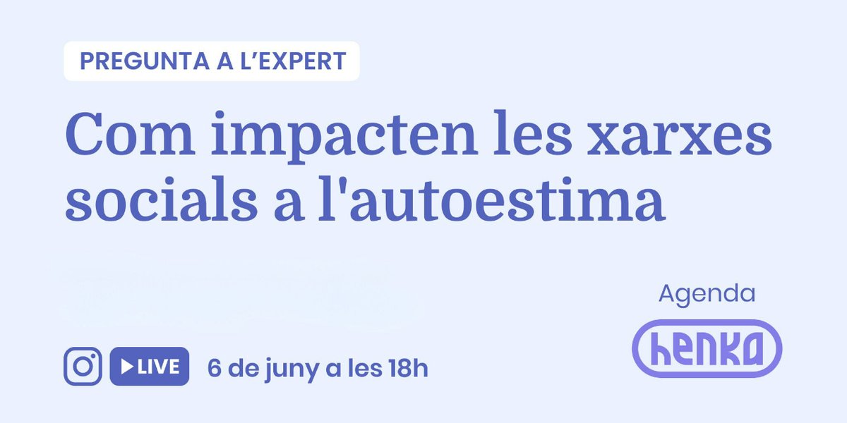 SaludMentalSJD's tweet image. 📱 T'esperem aquest dijous al #directe a #IG

📢 Kike Esnaola, psicòleg i fundador de Forapsico ens parlarà sobre com impacten les xarxes socials a l'autoestima. L'acompanyarà Anna Sintes, psicòloga infantojuvenil de l'@SJDbarcelona_ca #henka

📆 6 de juny
⏱️ 18h
