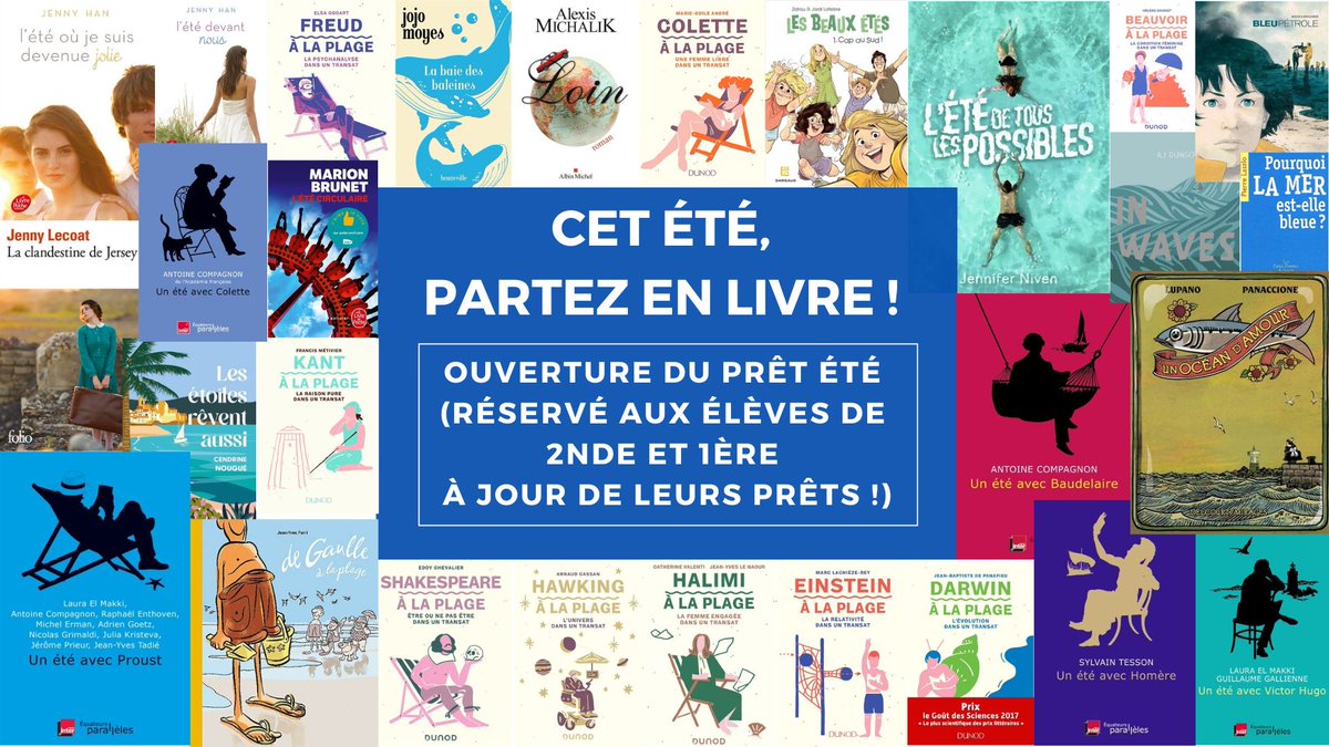 CDI Lycée Yourcenar (@cdilmy) on Twitter photo 🌞C'est nouveau cette année ! Le "prêt été" n'est plus réservé aux personnels du <a href="/LyceeYourcenar/">Lycée Yourcenar</a>. Il s'ouvre à tous les élèves de 2nde et 1ère (à jour de leurs prêts évidemment...) ! Passez vite au CDI faire le plein de lectures pour les vacances ! 🌞C'est nouveau cette année ! Le "prêt été" n'est plus réservé aux personnels du <a href="/LyceeYourcenar/">Lycée Yourcenar</a>. Il s'ouvre à tous les élèves de 2nde et 1ère (à jour de leurs prêts évidemment...) ! Passez vite au CDI faire le plein de lectures pour les vacances !