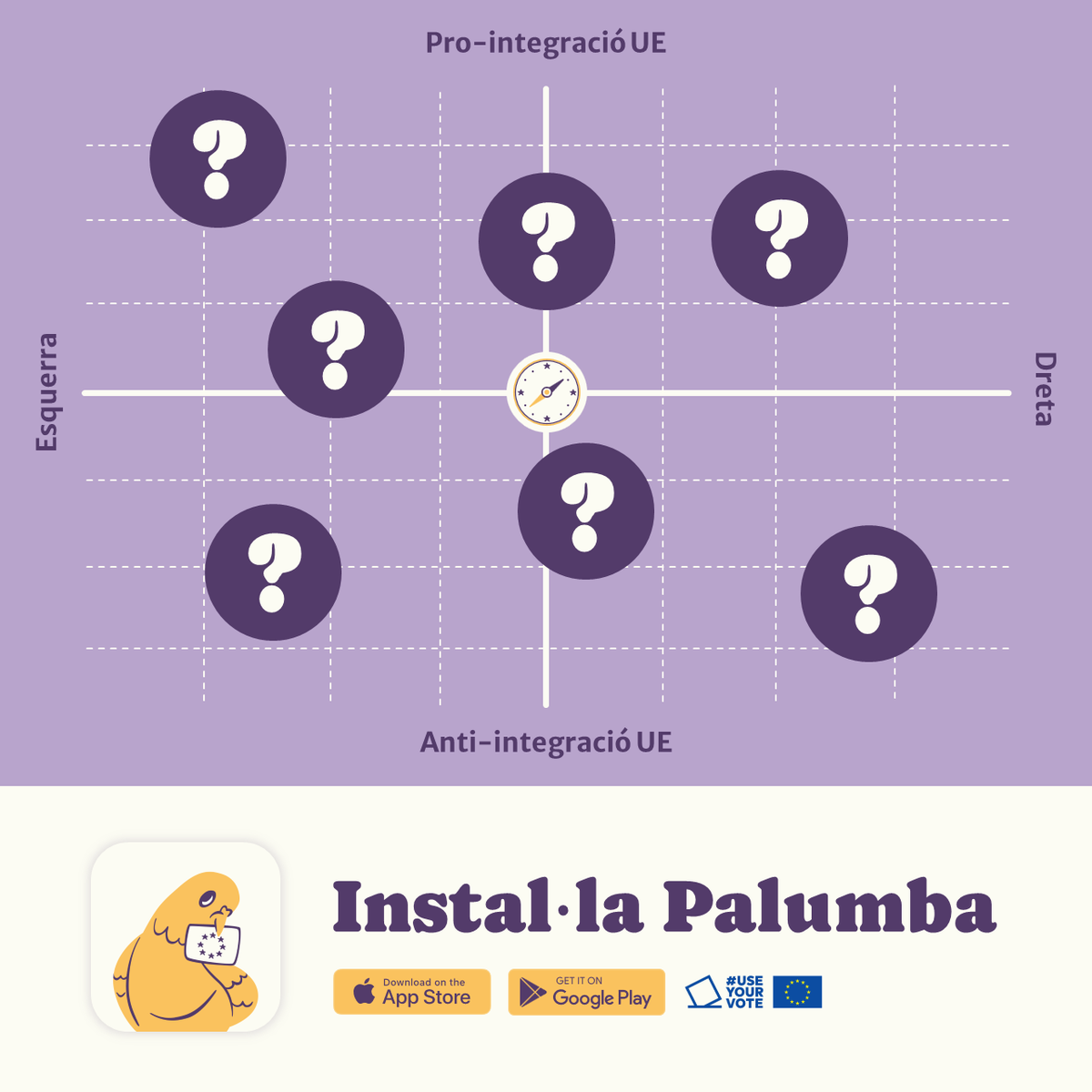 CIDOB (Barcelona Centre for International Affairs) (@cidobbarcelona) on Twitter photo 🗳️ No sabeu a qui votar a les eleccions europees d’aquest diumenge #9J?
L’app d’orientació del vot <a href="/PalumbaEU/">Palumba EU</a> us ajuda a decidir. En 5 minuts, podeu trobar el vostre “match” amb els temes i els candidats.
🇪🇺⁉️ Descarrega l’app a: palumba.eu 🗳️ No sabeu a qui votar a les eleccions europees d’aquest diumenge #9J?
L’app d’orientació del vot <a href="/PalumbaEU/">Palumba EU</a> us ajuda a decidir. En 5 minuts, podeu trobar el vostre “match” amb els temes i els candidats.
🇪🇺⁉️ Descarrega l’app a: palumba.eu