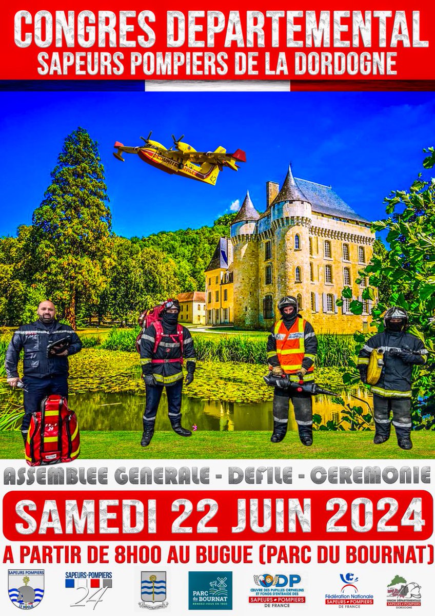 pompiers24's tweet photo. #Savethedate
Congrès Départemental des @pompiers24
2⃣2⃣ Juin au Parc du Bournat au #Bugue
@udsp24 @cddordogne https://t.co/gHimQw1iPn