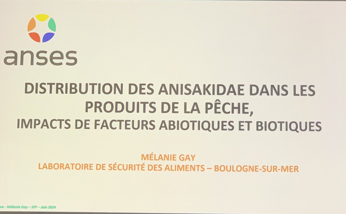 Plathelminthe4's tweet image. Mélanie Gay nous parle des Anisakidae des produits de la pêche #SFP2024