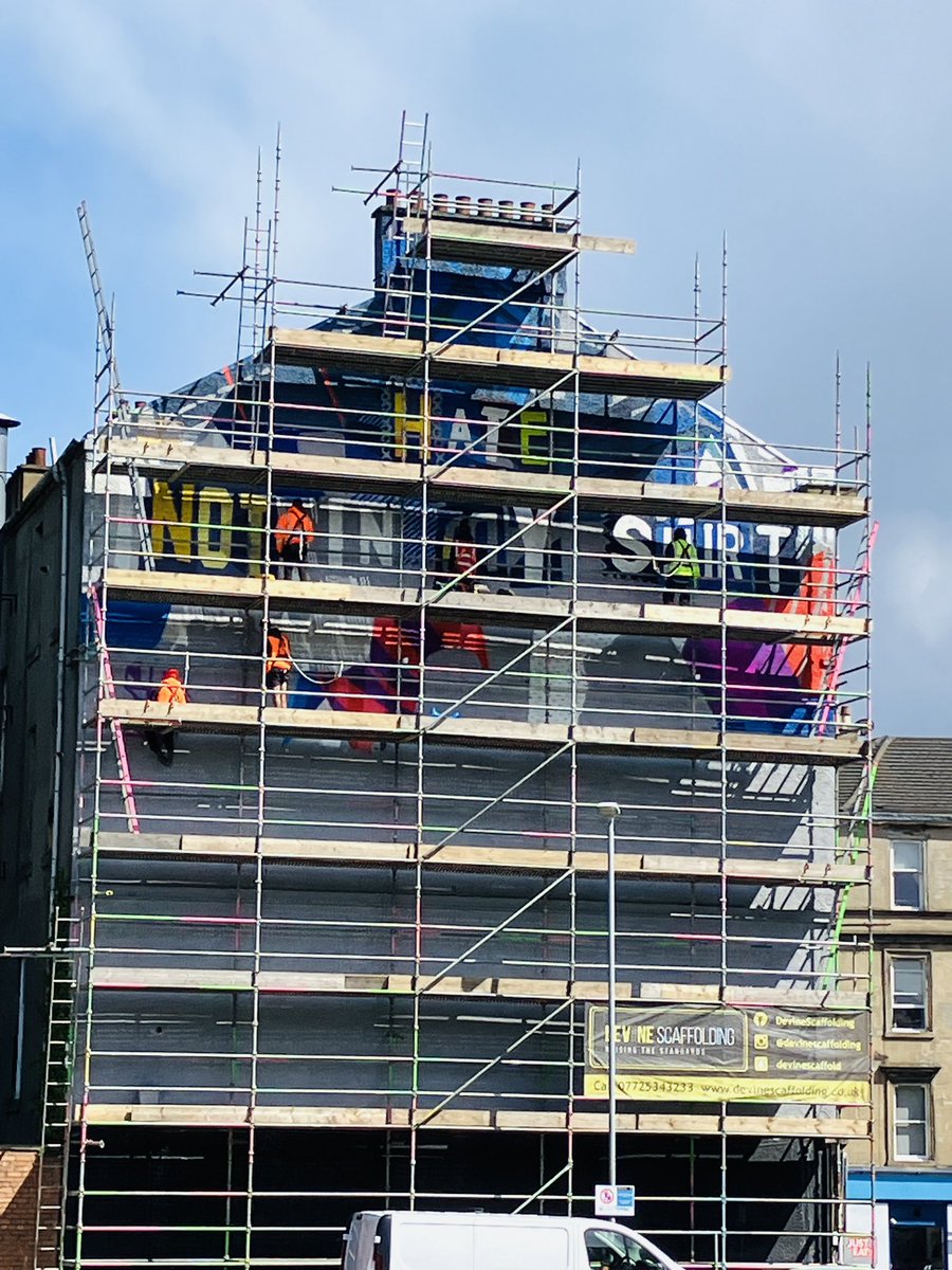 DennistounStyle's tweet photo. That gable end! Duke Street, Dennistoun, Glasgow. Progress report at 4th June 2024, 15:43hrs. ๐จ๐จ๐จ๐๐ป๐๐ป๐๐ป๐๐ป#glasgow #dukestreet #glasgowmurals #dukestreetmural #dennistoun #dennistounglasgow #gableend #gableendmural #mural #muraltrailglasgow #dennistoun @glasgowmixtape https://t.co/M0yd6Ax9r1