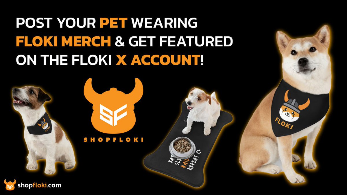 🔥Is your Viking companion already rocking our stylish Floki merch? 🔥

🛡️ If not, it’s time to get some. ⚔️ 

Post a picture or video of your pet wearing Floki merch, and your mighty companion might be featured on the main #Floki account! 📷

Get your merch here 👉
