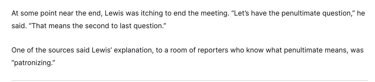 You're a substitute teacher in a class of 5th graders: Yes, explain what 'penultimate' means! You're a Brit veteran of Telegraph (ugh) and of Murdoch scandals ( prospectmagazine.co.uk/ideas/media/ph… ) lecturing WaPo newsroom after canning their editor and announcing your Brit pal as permanent