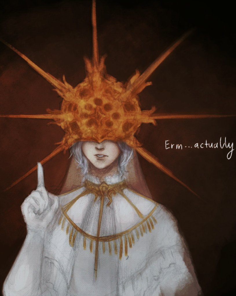 Dramatic ahh art of nerd Gwyndolin😭

#DarkSouls