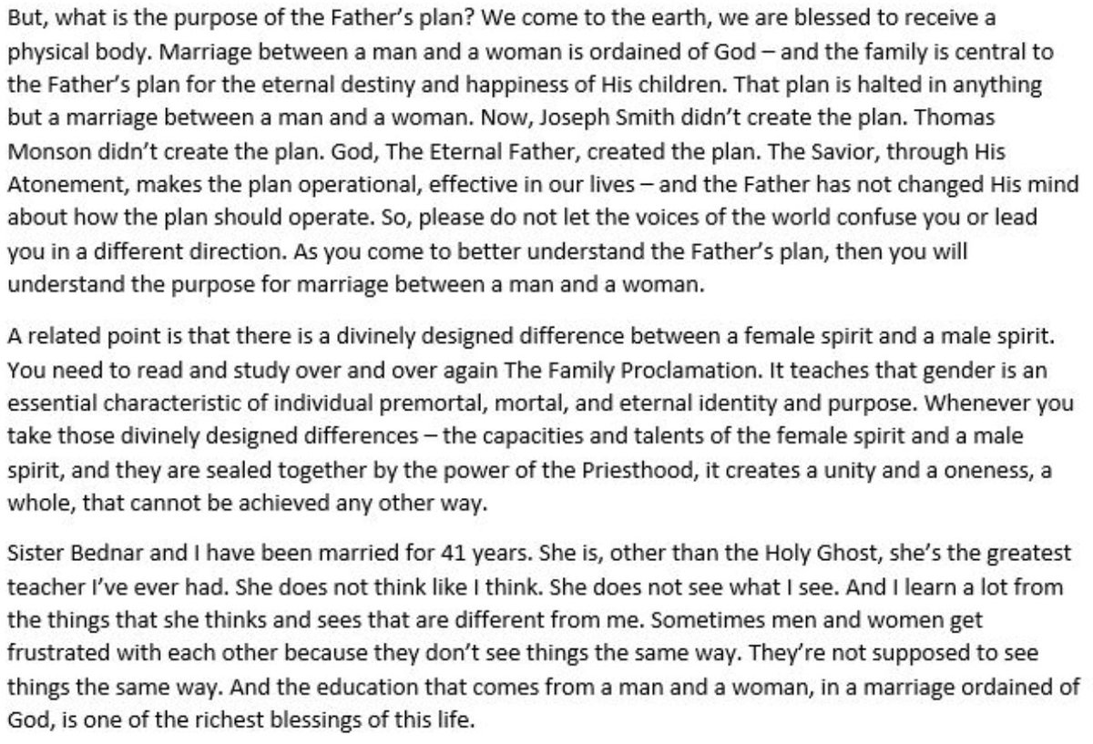 Elder Bednar, speaking the truth.