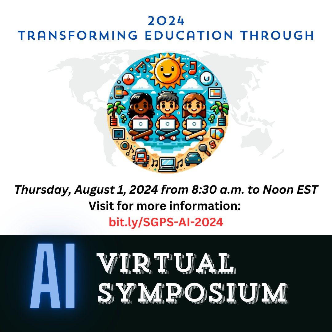 mattbergman14's tweet photo. Interested about #artificiallntelligence in k-12 #education and #highereducation ? Check out the #etowncollege #sgps Transforming Education Through AI Virtual Symposium on Thursday, August 1, 2024 from 8:30 am to Noon EST. Visit https://t.co/3ElZlfSwuJ for more information! https://t.co/elpBB129ph