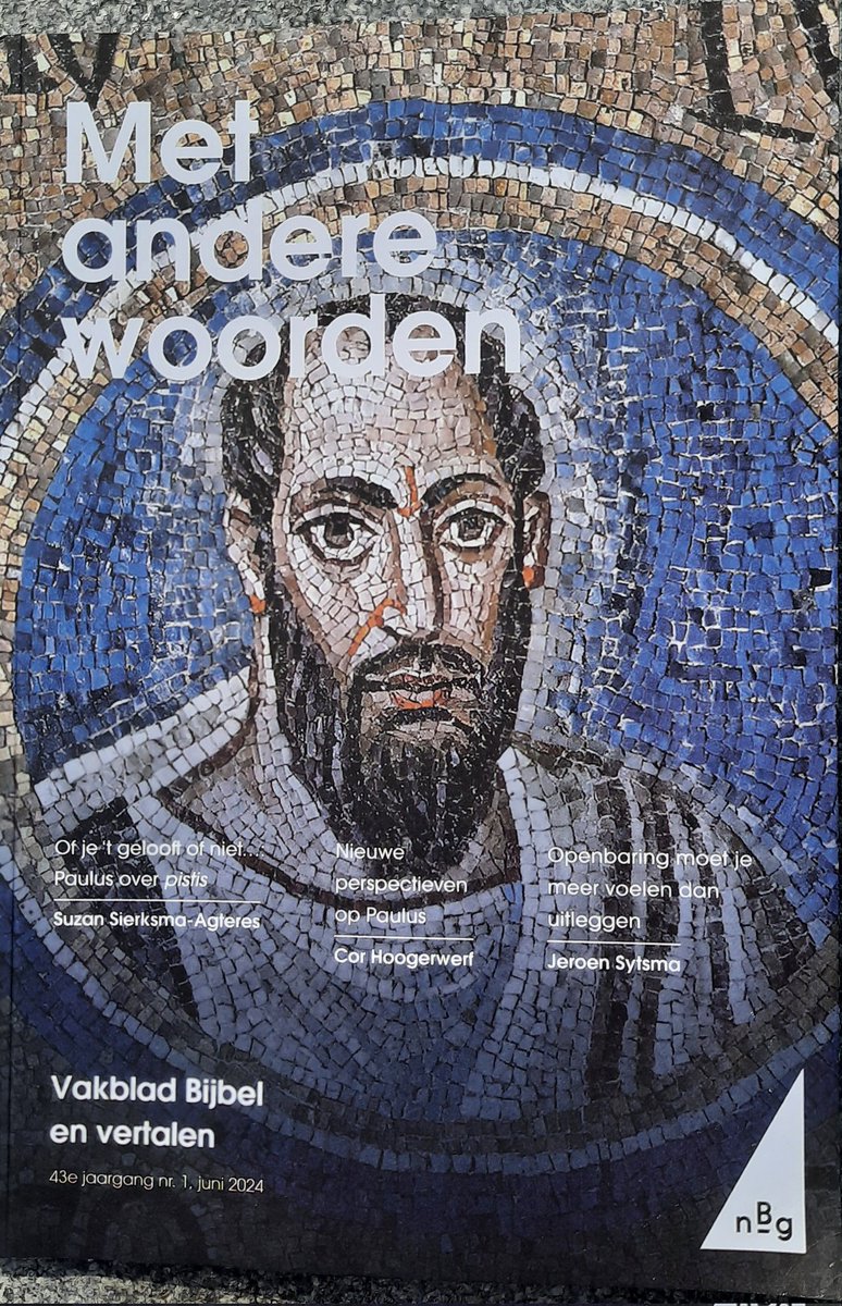 Prachtig nieuw nummer van Met Andere Woorden van @NBG_Bijbel over 'geloof' bij Paulus. Hopelijk maken Matthijs de Jong en Cor Hoogerwerf er weer een seminar van!