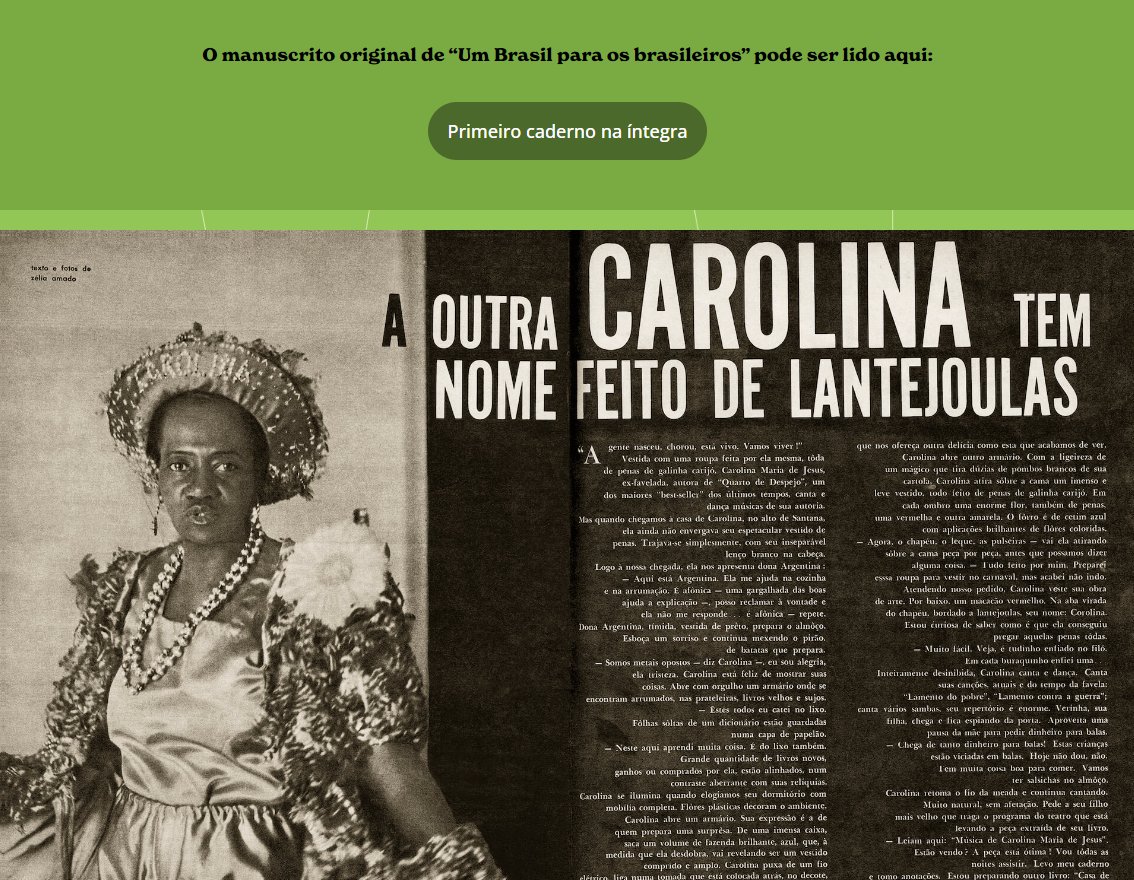 taisando's tweet photo. Lançado o site dedicado à vida e obra de Carolina Maria de Jesus: https://t.co/jRyi5KVclF! Concebido pela grandiosa Fernanda Miranda, com parceria de Jane Leite, o site nasceu por meio da exposição do IMS.
Pasmem: tem até o manuscrito que deu origem à Diário de Bitita. https://t.co/Mmt6bgfhDk