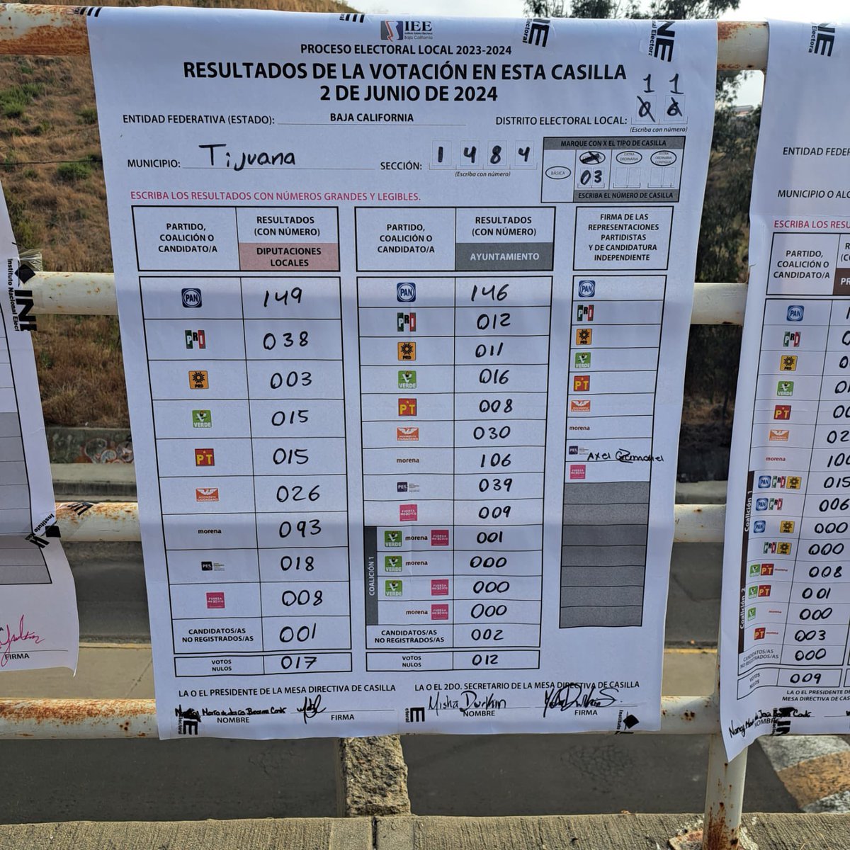 ClauSuare's tweet photo. Ahora de Tijuana: Más sábanas. Difundamos y compartamos. #FraudeElectoral #Contemos #VotoXVoto https://t.co/6HChTHyPYH