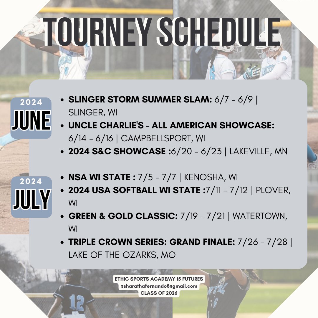 Shar Fernando (@sharathaf) on Twitter photo Excited to get back to club softball this weekend. Check out our schedule for the rest of the season ππππ
<a href="/EthicAcademy/">Ethic Softball Academy</a> <a href="/CoastRecruits/">Coast 2 Coast Recruits</a> <a href="/SBRRetweets/">Softball Recruiting Reposts</a> <a href="/SUncommitted/">Softball Uncommitted</a> Excited to get back to club softball this weekend. Check out our schedule for the rest of the season ππππ
<a href="/EthicAcademy/">Ethic Softball Academy</a> <a href="/CoastRecruits/">Coast 2 Coast Recruits</a> <a href="/SBRRetweets/">Softball Recruiting Reposts</a> <a href="/SUncommitted/">Softball Uncommitted</a>