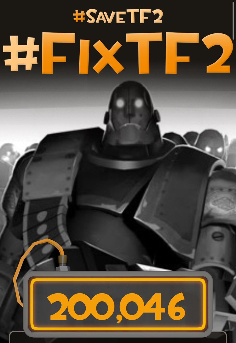 Nartakita's tweet photo. #Safetf2 #FixTf2
200,000 people have signed petition. https://t.co/wyJNqS1DWk