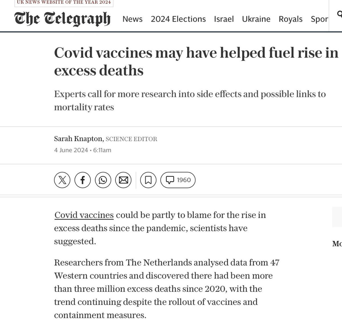 DC_Draino's tweet image. Media is finally admitting that the Covid vaccines are killing people

Over 47 Western countries analyzed and they say the trend of excess deaths is still continuing

At this point, the “conspiracy theorists” are 100-0