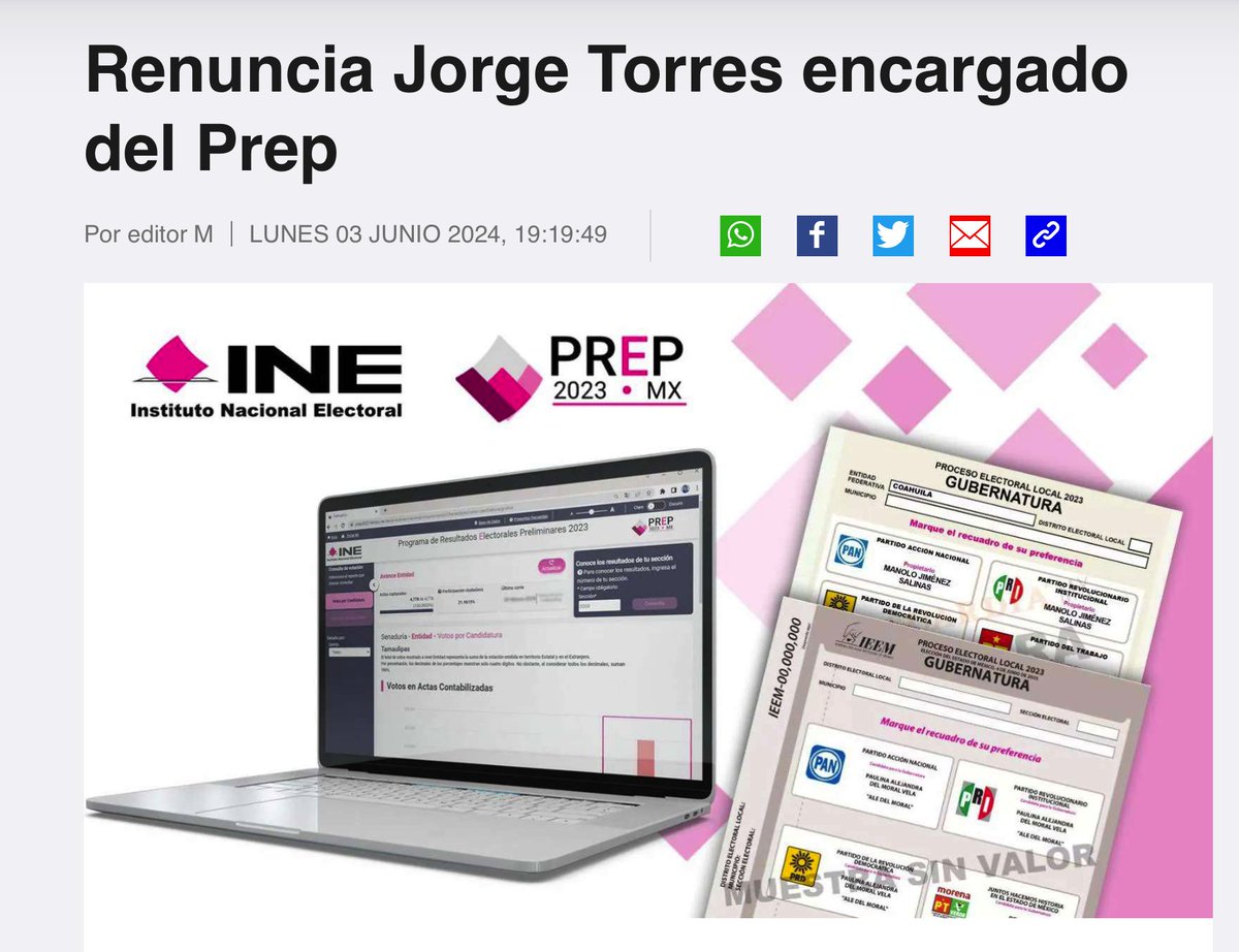 TSomosLaTropa's tweet photo. Típico del Crimen Organizado eliminar a los testigos.

Renuncia Jorge Torres encargado del PREP

FUE FRAUDE
#FraudeElectoral
INE manipulado. https://t.co/PqicqCqsHO