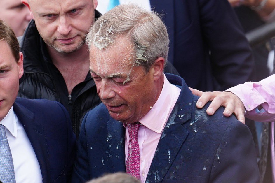I Hope this girl that threw a milkshake at Nigel Farage is having a great day :)