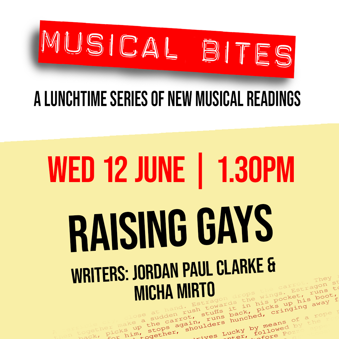 The Other Palace (@theotherpalace) on Twitter photo 📣 Catch the last 📚 MUSICAL BITE, coming next Wed 12 June! This will be the gayest #newmusical you’ve ever seen, 🌈Raising Gays written by <a href="/jordanclarkemus/">Jordan Paul Clarke</a> & <a href="/MichaMirto/">Micha Mirto</a> and performed by <a href="/alexdeboo/">Alex Young</a>, @damianhumbley, <a href="/MrHume/">Jonathan Andrew Hume</a> , <a href="/sarah_ingram1/">Sarah Ingram</a> : theotherpalace.co.uk/musical-bites/.
Tix are £5. 📣 Catch the last 📚 MUSICAL BITE, coming next Wed 12 June! This will be the gayest #newmusical you’ve ever seen, 🌈Raising Gays written by <a href="/jordanclarkemus/">Jordan Paul Clarke</a> & <a href="/MichaMirto/">Micha Mirto</a> and performed by <a href="/alexdeboo/">Alex Young</a>, @damianhumbley, <a href="/MrHume/">Jonathan Andrew Hume</a> , <a href="/sarah_ingram1/">Sarah Ingram</a> : theotherpalace.co.uk/musical-bites/.
Tix are £5.