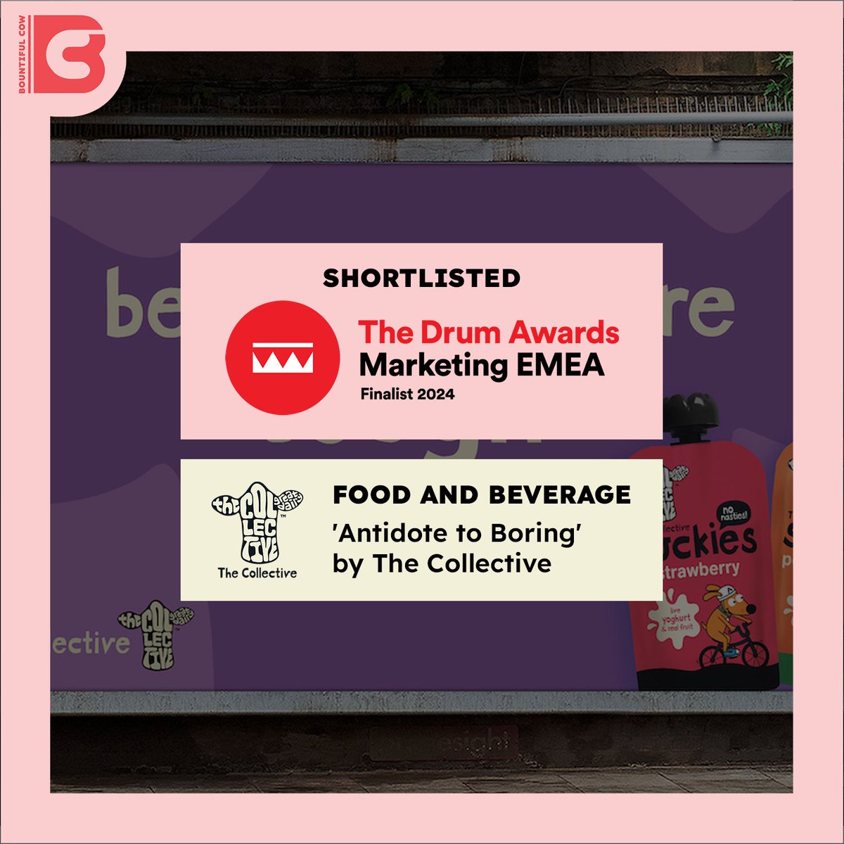 So excited our lovely client <a href="/collectivedairy/">The Collective UK</a> has been been nominated for an award with <a href="/TheDrum/">The Drum</a> - we'll be keeping all our fingers and toes crossed until the 13th June😉