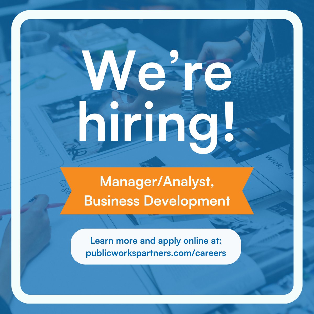 We're hiring! Join Public Works Partners as a Manager/Analyst on the Business Development team and help us craft compelling project proposals that strengthen communities and enhance public service delivery! 🌟 publicworkspartners.com/careers/