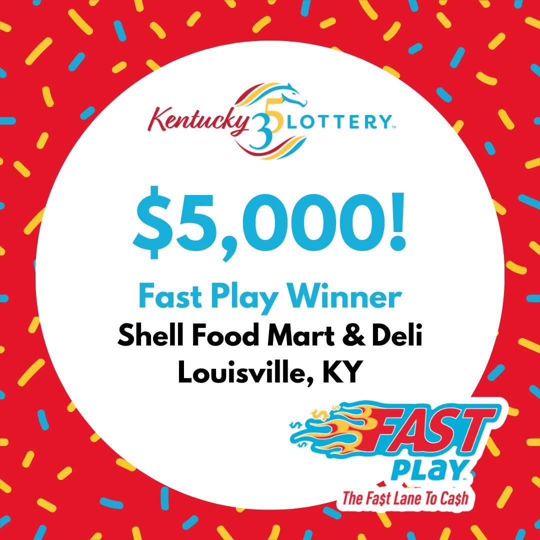 kylottery's tweet image. FAST PLAY WIN 🔥 A lucky player in Louisville scored a $5,000 #FastPlay win! Have you seen the jackpot? 👀It's OVER $280,000! Head to your local #KYLottery retailer and play today! bit.ly/kyfastplay