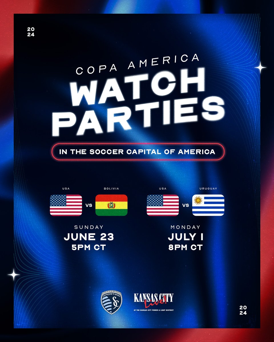 We know how to throw a party in the Soccer Capital of America 🥳

Get ready for the 2024 <a href="/CopaAmerica/">CONMEBOL Copa América™️</a> Watch Parties beginning this month in KC Live! Block.

ℹ️ All the details: sportingkc.com/copa-america-2…
