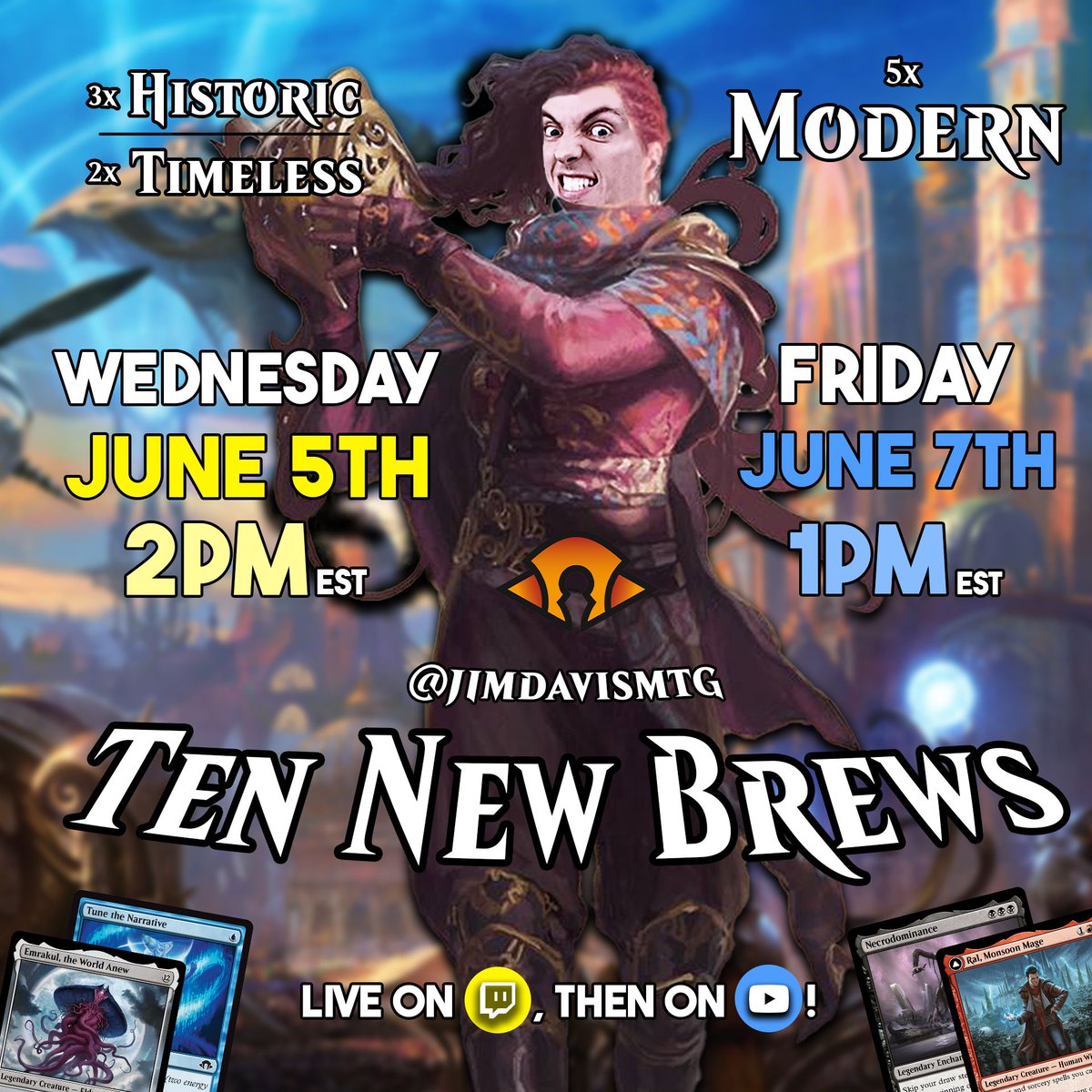 JimDavisMTG's tweet image. 🤔 What #MTGMH3 card will have the biggest impact on Arena formats? 💥 

🙌  #TNB for Timeless and Historic going live tomorrow at 2pm EST! 😎