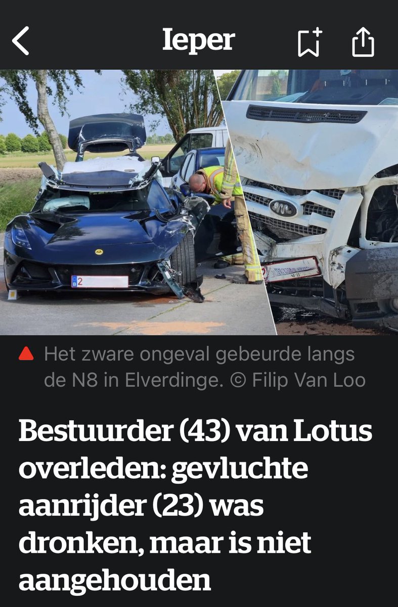 Ben er kapot van ! Als eerste bij het ongeval, alle eerste hulp gegeven, en toch loopt het slecht af 😭