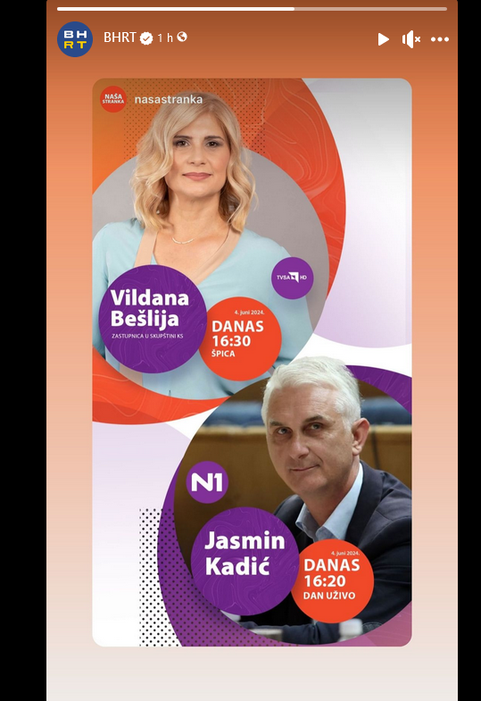 murisazuko's tweet photo. #BHRT drzavna televizija u svojoj priči na mrežama najavljuje goste emisija na drugim televizijama. Taman kad pomislim da sam sve vidjela https://t.co/fh2szT61fN