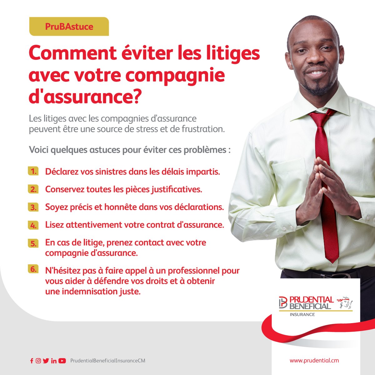 PruBeneficialcm's tweet image. PruBAstuce

Comment éviter les litiges avec votre compagnie d'assurance ?

Pour éviter ces problèmes, voici quelques astuces 👇 :

Contactez-nous au 682313617 pour plus d’informations.

#prudential #assurance #litige #conseils #sinistre #indemnisation #contrat #mediation #droit