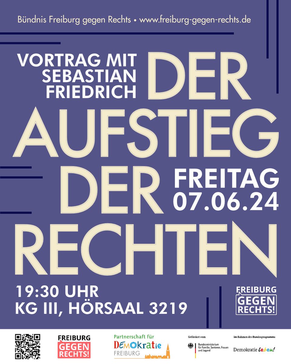 antifafreiburg's tweet image. ⚠️ Das OAT findet ausnahmsweise nicht wie gewohnt am 1. Freitag im Monat statt sondern wird im Juni auf den 21.06. gelegt. 
Am 07.06. wollen wir gemeinsam zum Vortrag „Der Aufstieg der Rechten“ von Freiburg gegen Rechts mit Sebastian gehen: um 19 Uhr im HS 3219 im KG3 an der Uni