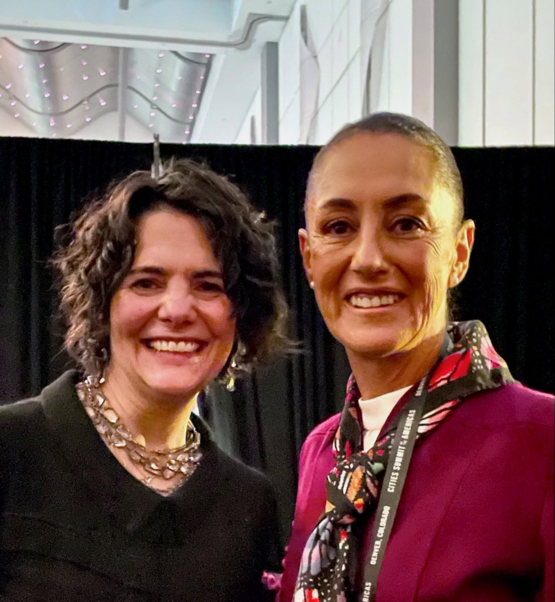 SubnationalDip's tweet photo. Last year at the #CitiesSummit with then-#CDMX Chief of Government, now #Mexico President-elect @Claudiashein. Congratulations on your historic election, soon to become the first woman President of Mexico! We love seeing former city leaders in high places! https://t.co/q5VsAstAvE